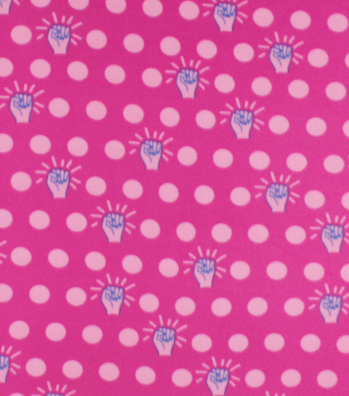 Girl Power Ok Hands Blizzard Fleece Fabric