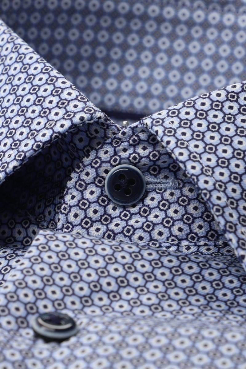 ETERNA Slim Fit Hemd blau, Bedruckt