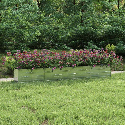 NNEVL Garden Raised Bed 320x40x45 cm Galvanized Steel Silver