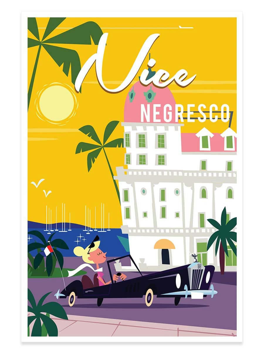 - Affiche vacances à Nice sans cadre 60x90cm