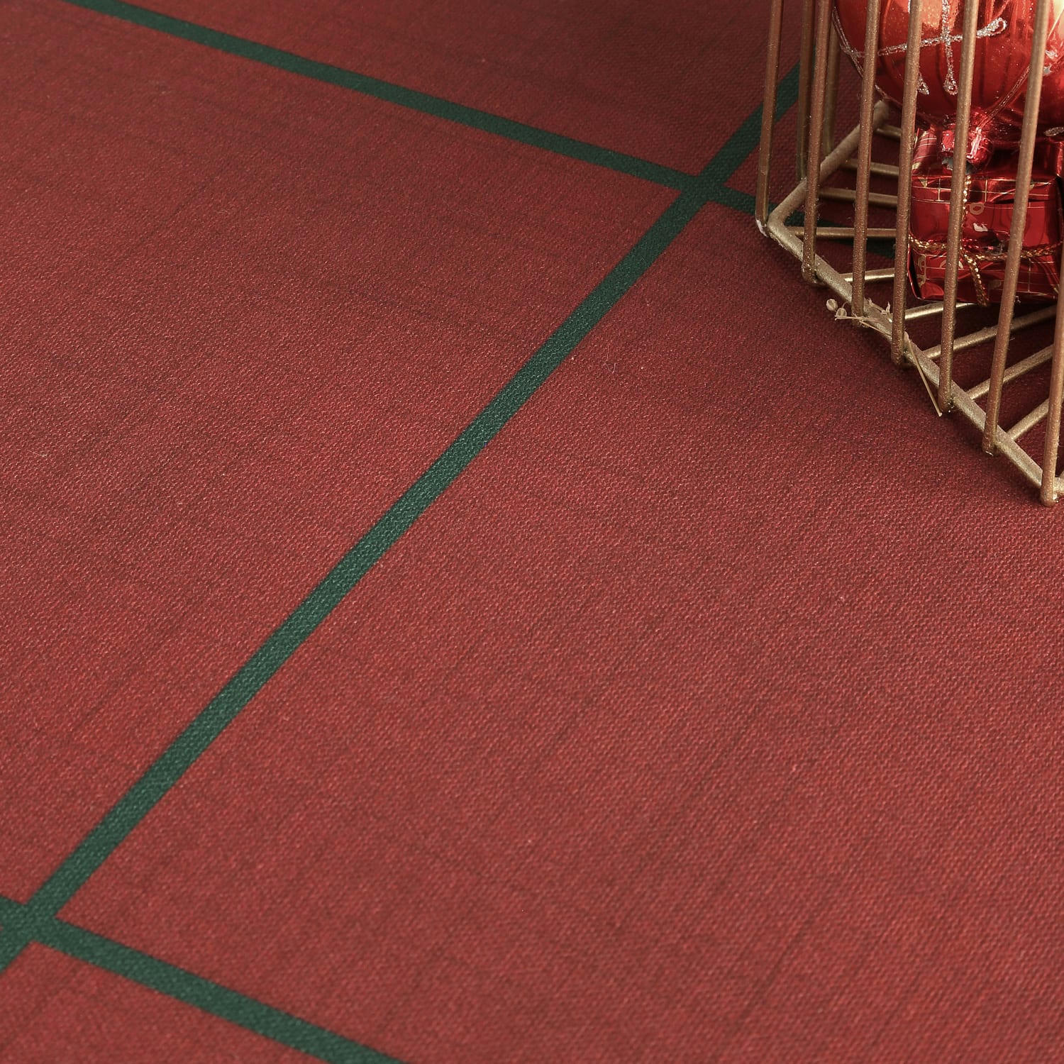 WINDOWS ROJO - Nappe imprimée rouge avec traitement anti-taches coton 140x240 cm