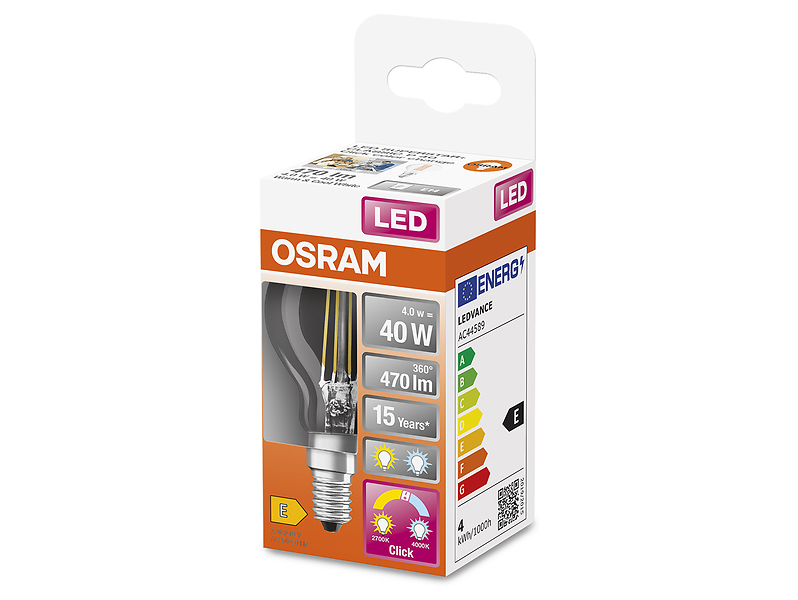 Żarówka LED E14 z ciepłą barwą światła