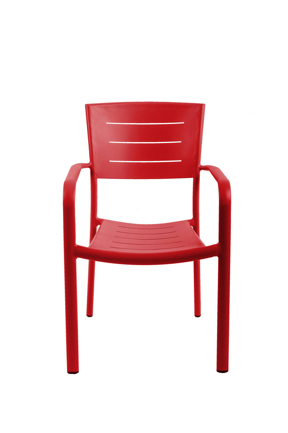 INARI - Lot de 4 fauteuils en aluminium piment