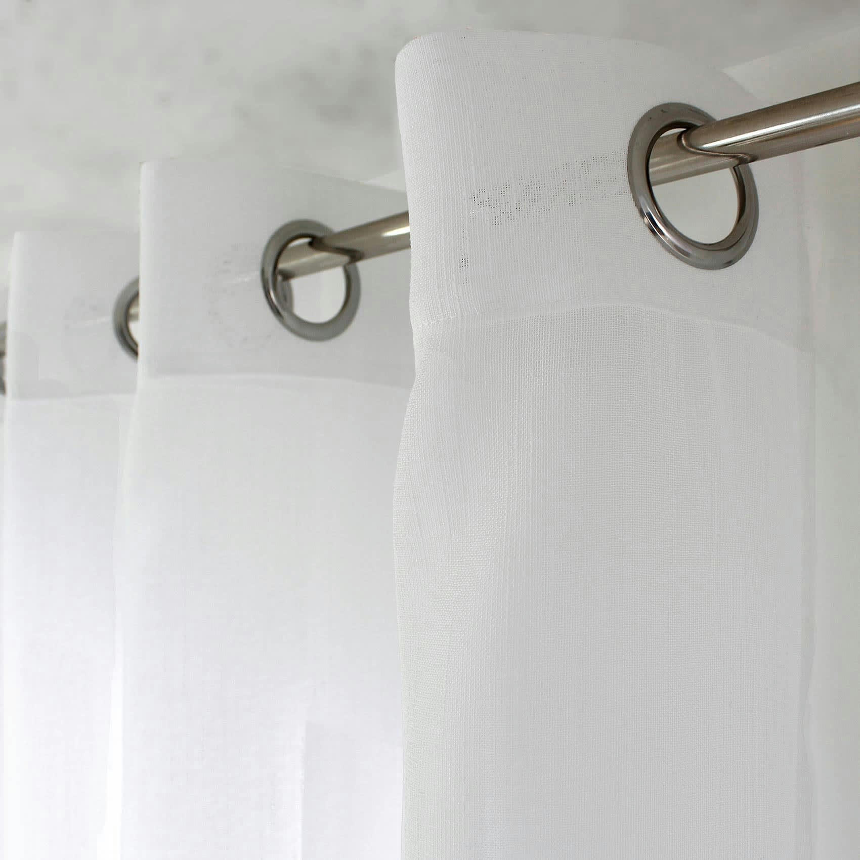 MIA - Voilage avec bande ajourée 140x240cm Blanc