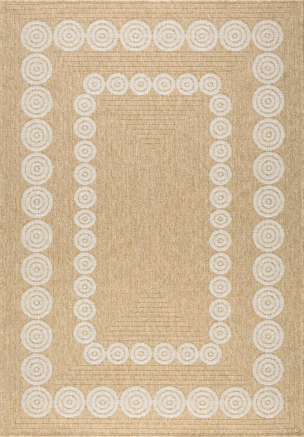 NATURE - Tapis intérieur/extérieur effet jute motif géométrique blanc 120x170