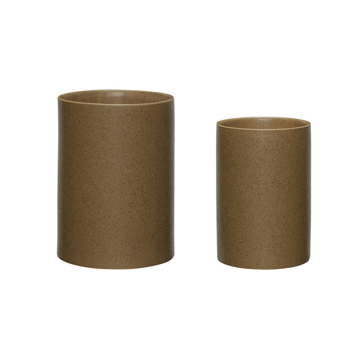 EDNA - Pots en céramique marron (set de 2)