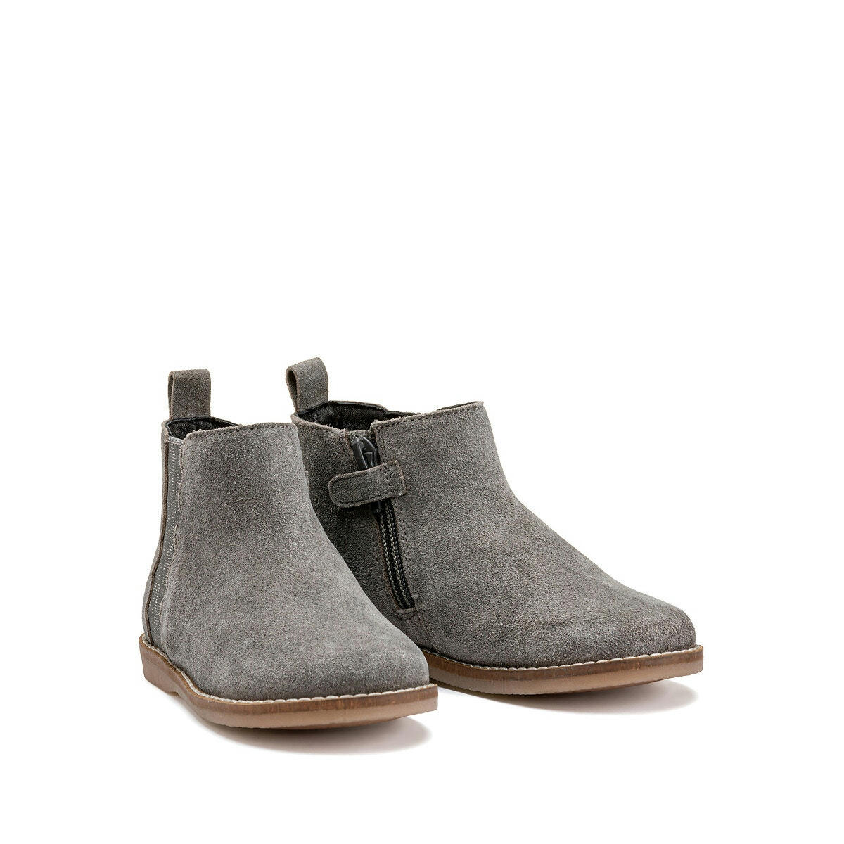 Boots zippées en cuir irisé