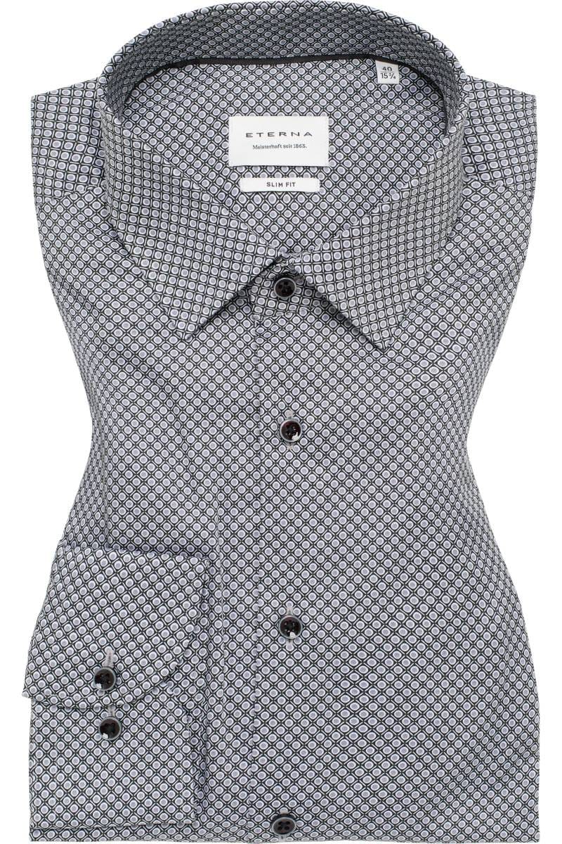 ETERNA Slim Fit Hemd silber, Bedruckt