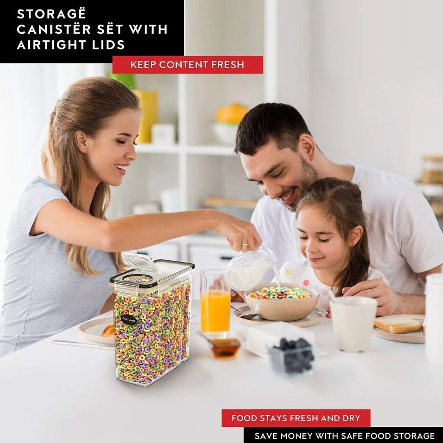 DWËLLZA KITCHEN 4L Cereal Containers Storage Set of 4