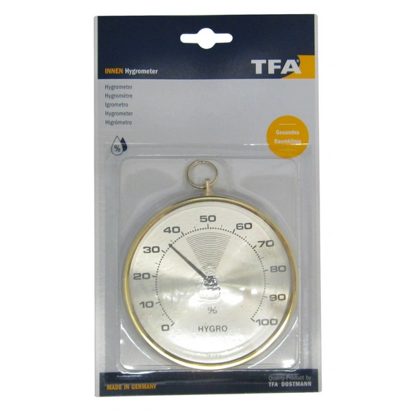 Hygrometer, Breite: 10,2 cm, Kunststoff|Messing