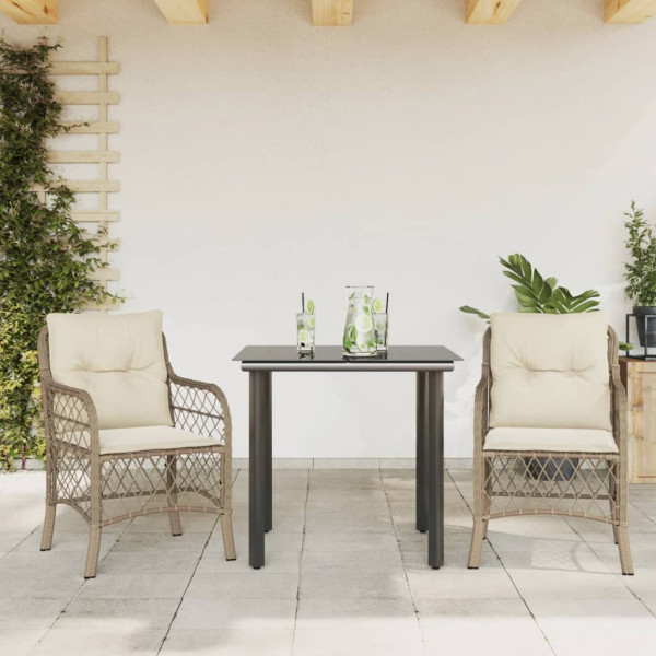 Zestaw Mebli Ogrodowych Bistro Stół Krzesła Rattan Poduszki Na Taras Balkon