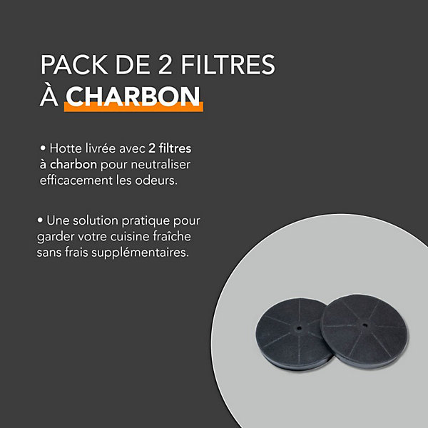 BELDEKO - Hotte Casquette / Visière 60 cm INOX240 m3/h2 Filtres à charbon