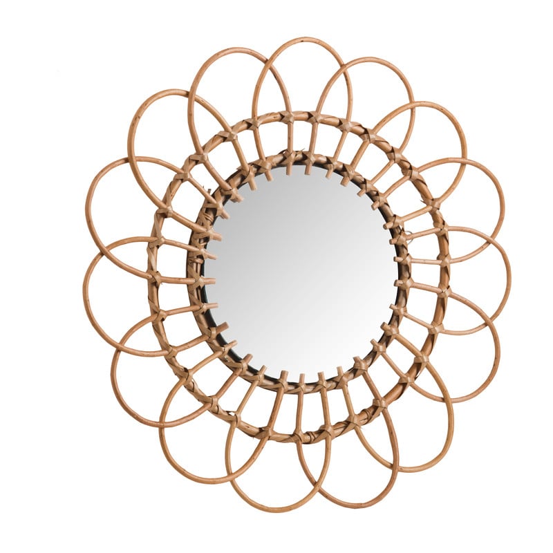Spiegel bloem - rotan - &Oslash;50 cm