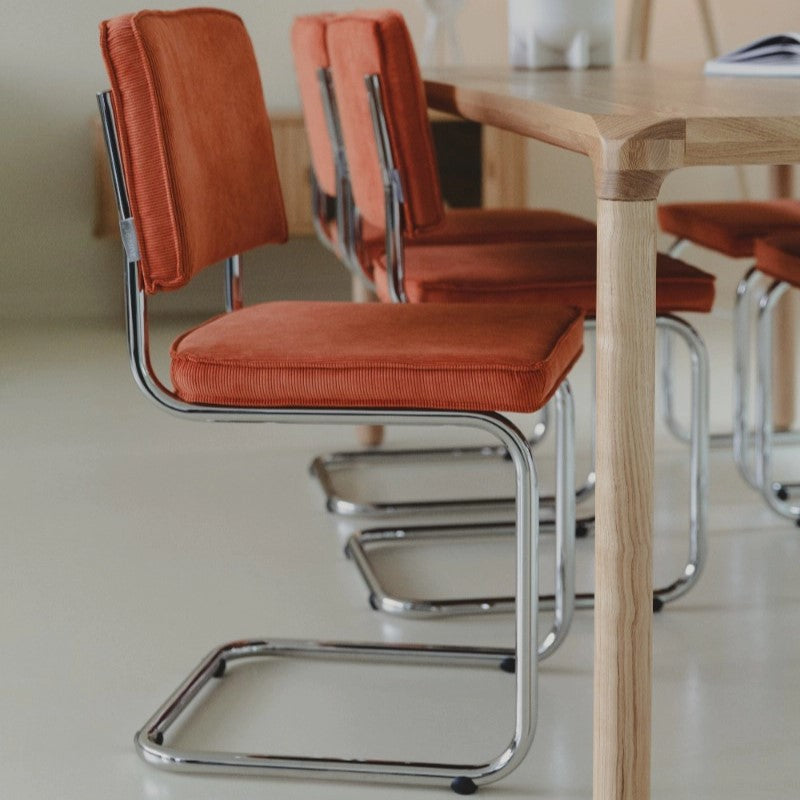 Zuiver Ridge Eetkamerstoel - Ribstof - Oranje