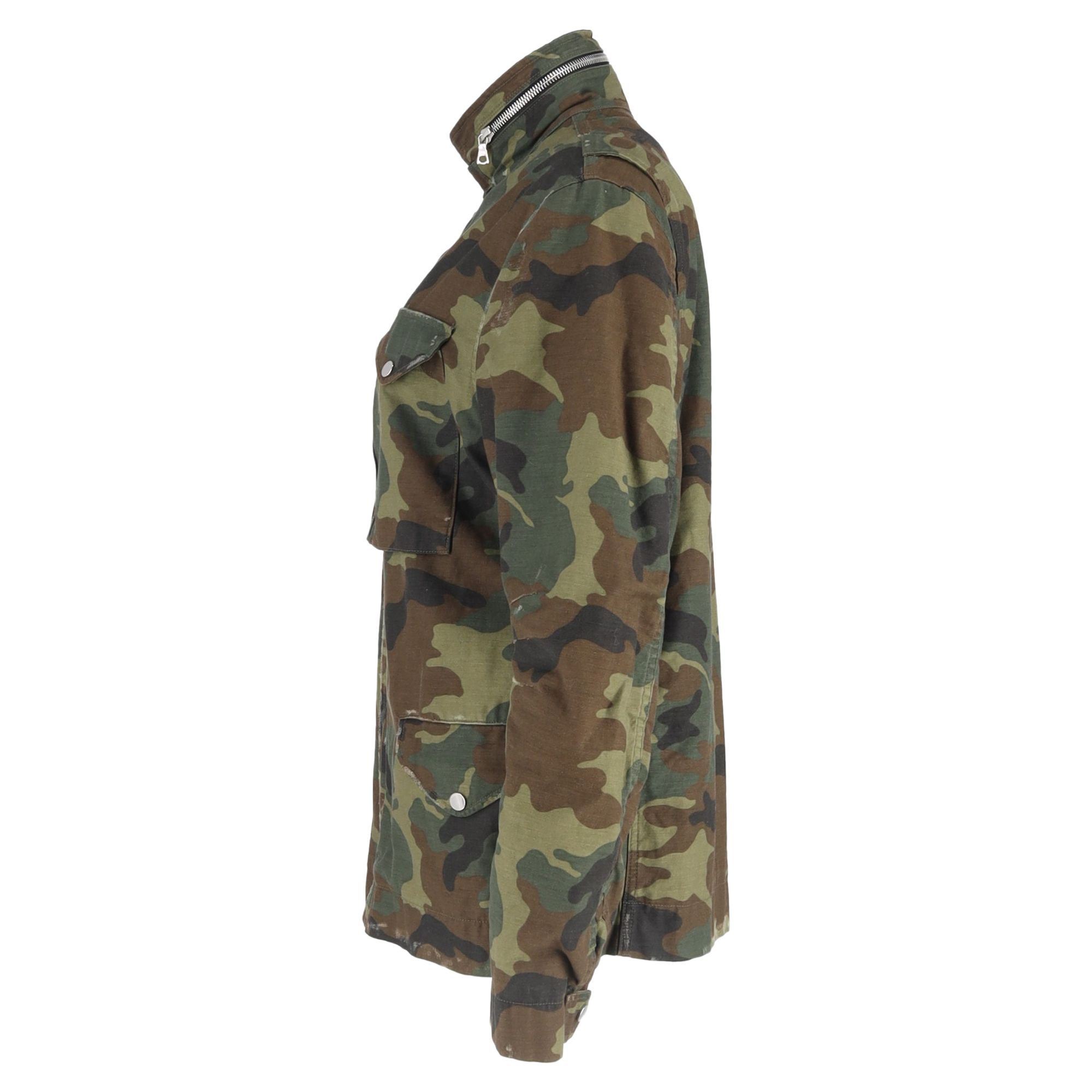 Amiri Preloved M-65 Camouflage-Print Field Jacket in Green Cotton
