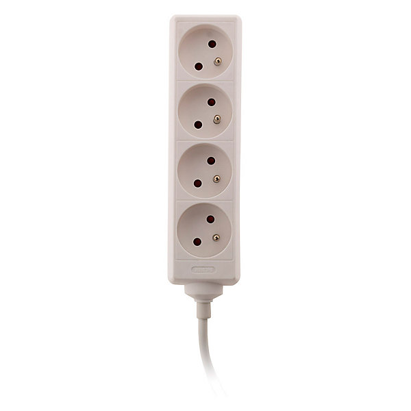 Bloc multiprise 4 prises 2P T 16A blanc - Zenitech