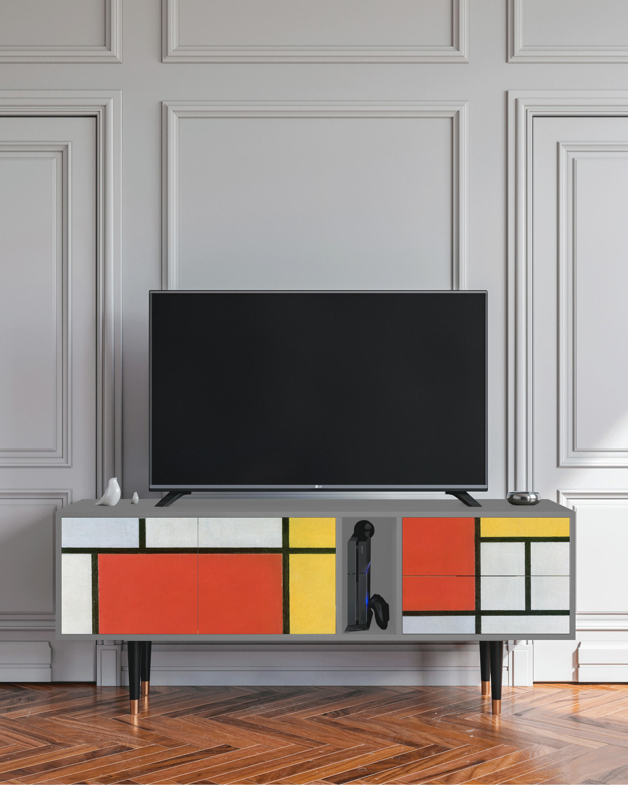 - Meuble TV  multicolore 2 tiroirs et 2 portes L 170 cm