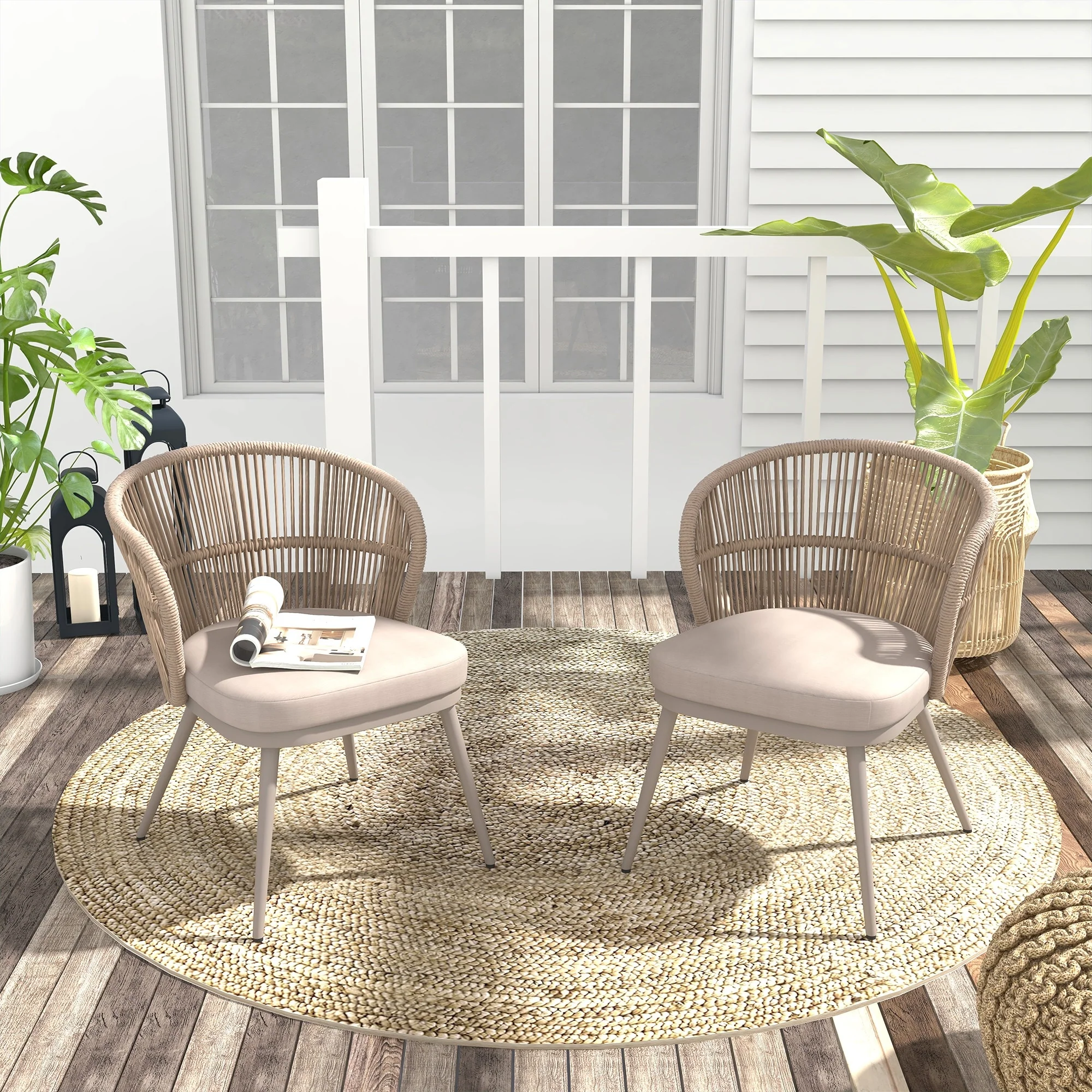 Outdoor 2-piece Dining Chair with Cushion
