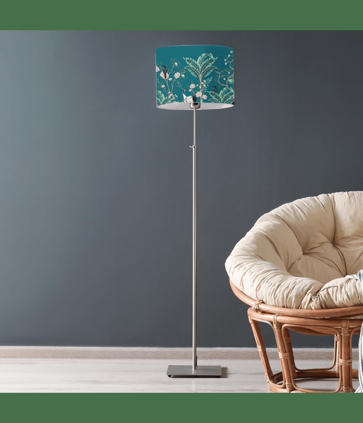 COLORS - Abat-jour lampadaire Jungle bleu canard D: 45 x H: 25