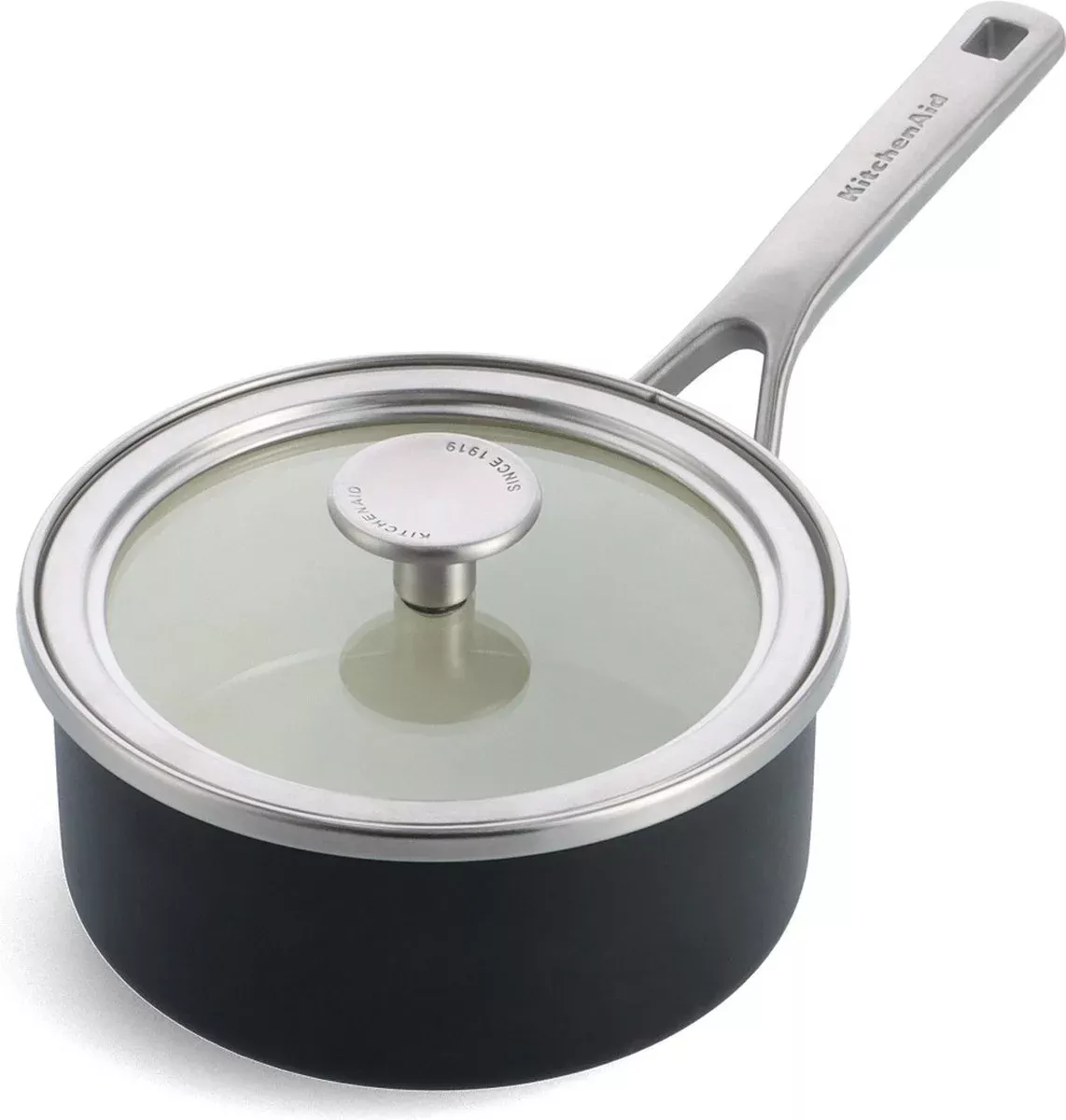 KitchenAid Rondel Steel Core Enamel 18cm 2l z pokrywką czarny matowy