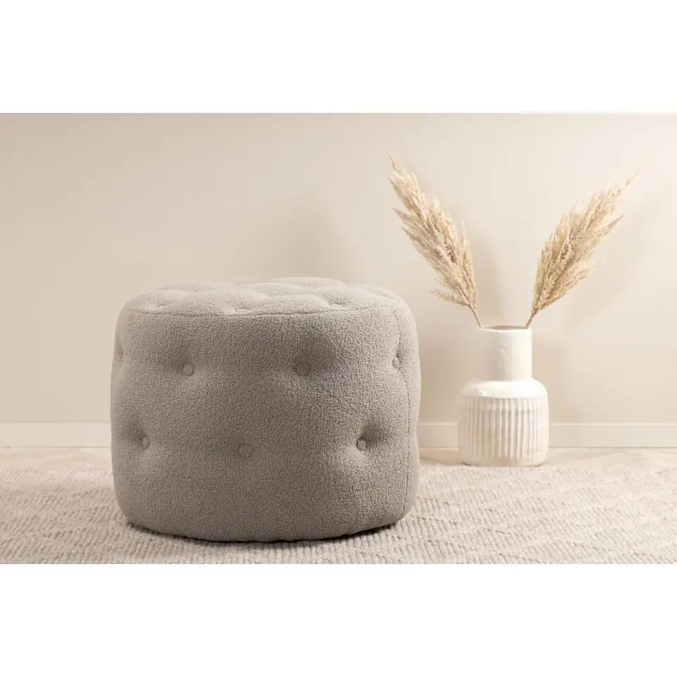 Svea - Juno hocker - teddy - grijs