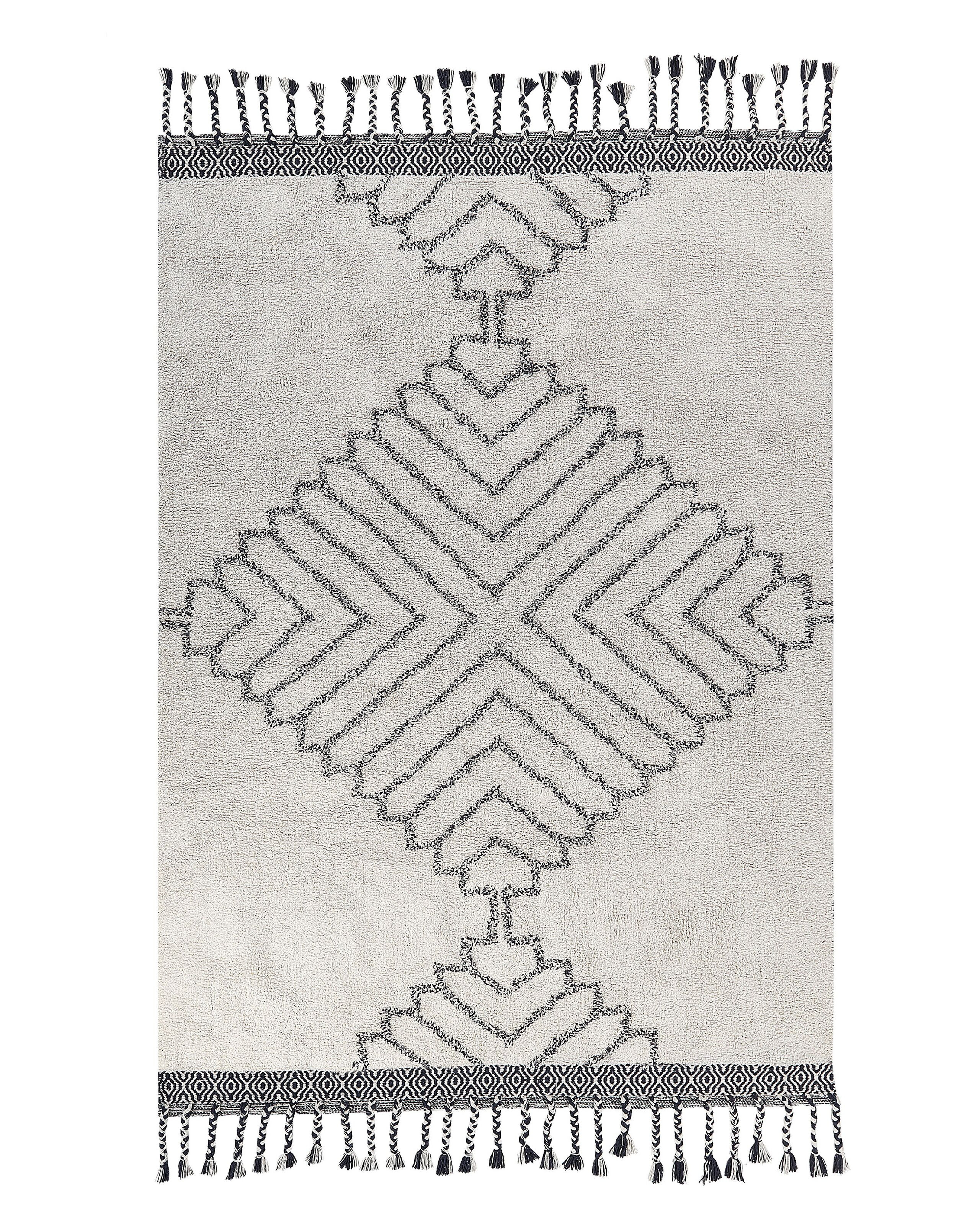 Dywan bawełniany 140x200 cm biało-czarny