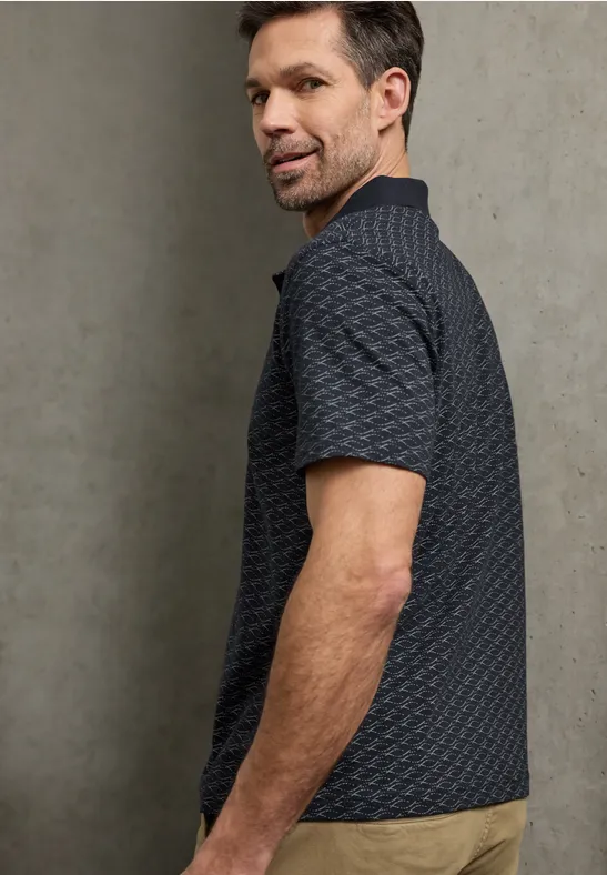 Kurzarm Poloshirt mit Minimal Print