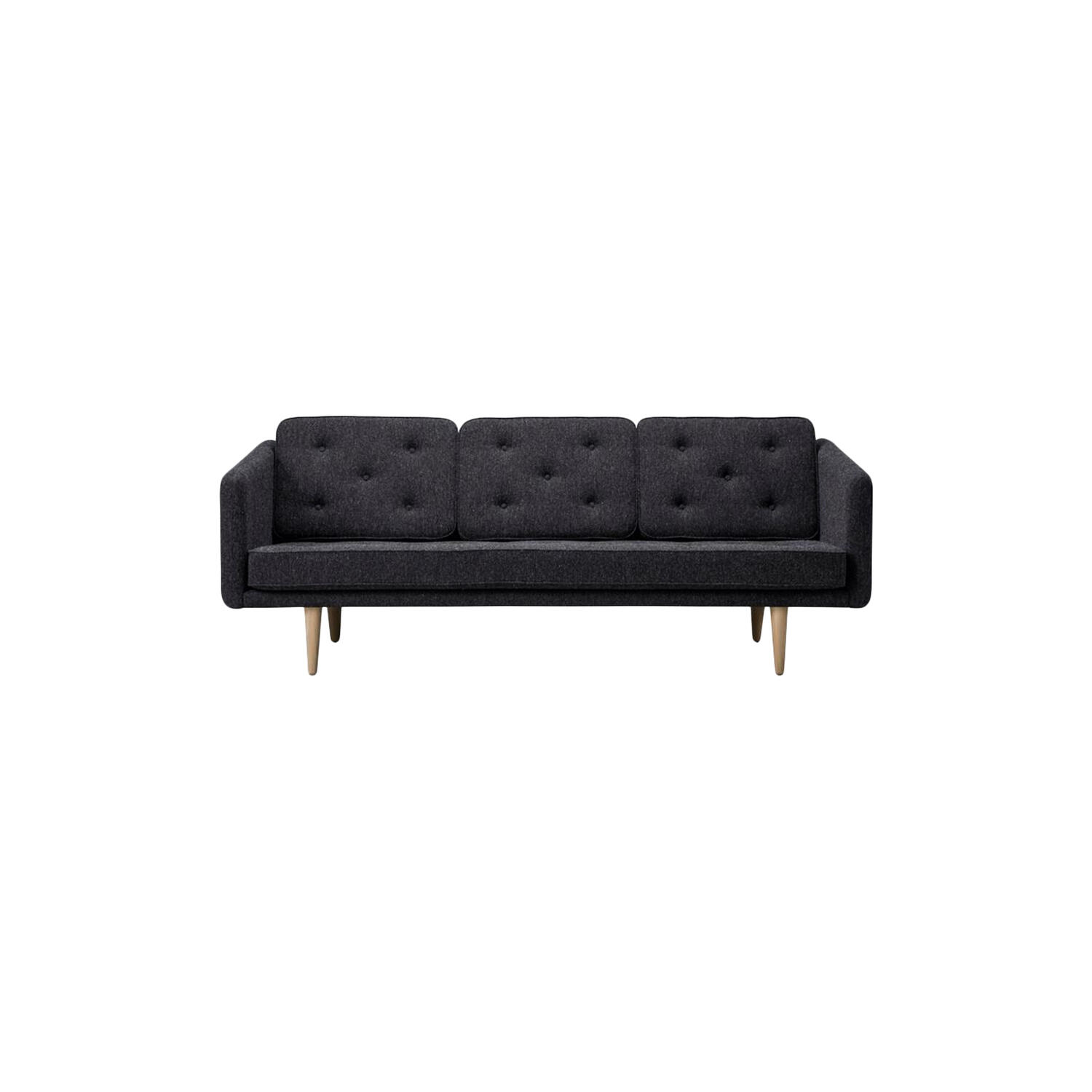 No. 1 2003 3 pers. sofa, mørkegr&aring;/olieret eg