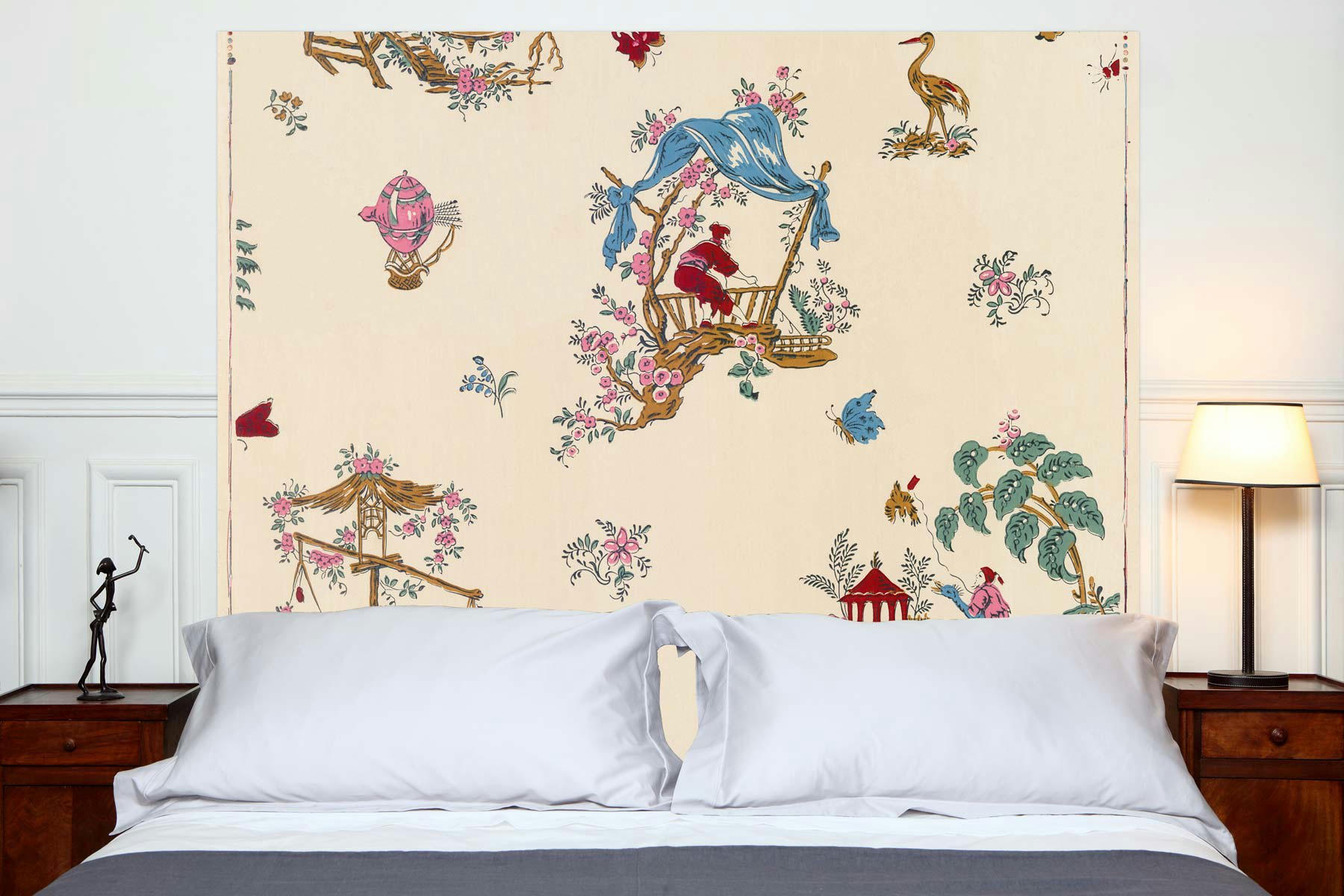 CHINOISERIES - Tête de lit en tissu sans support en bois 160*140 cm