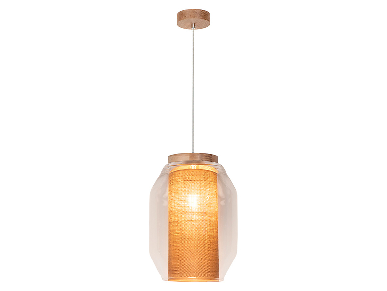 Lampa wisząca Vaso Jute tkaninowa beżowa