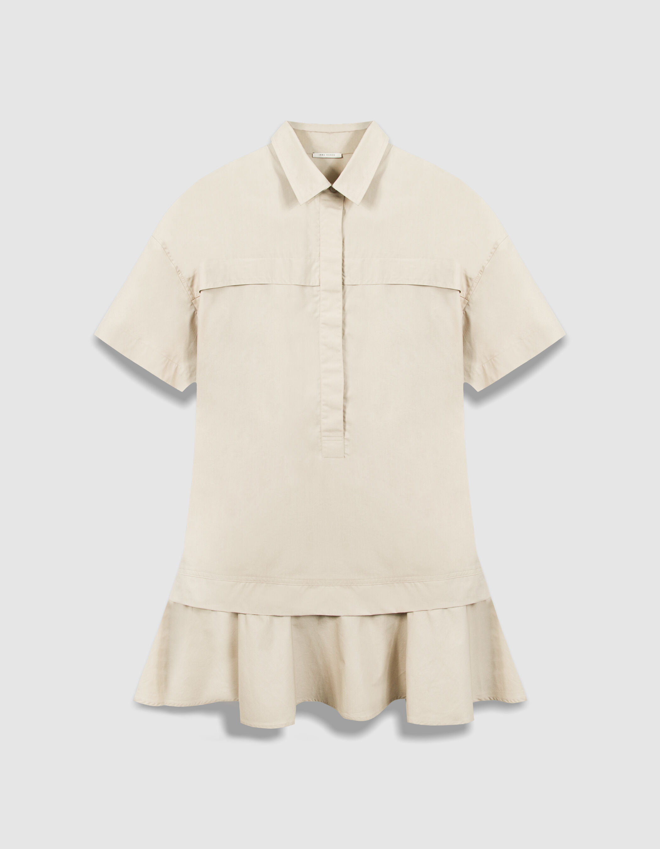 Robe courte beige trompe-l'oeil jupe Femme