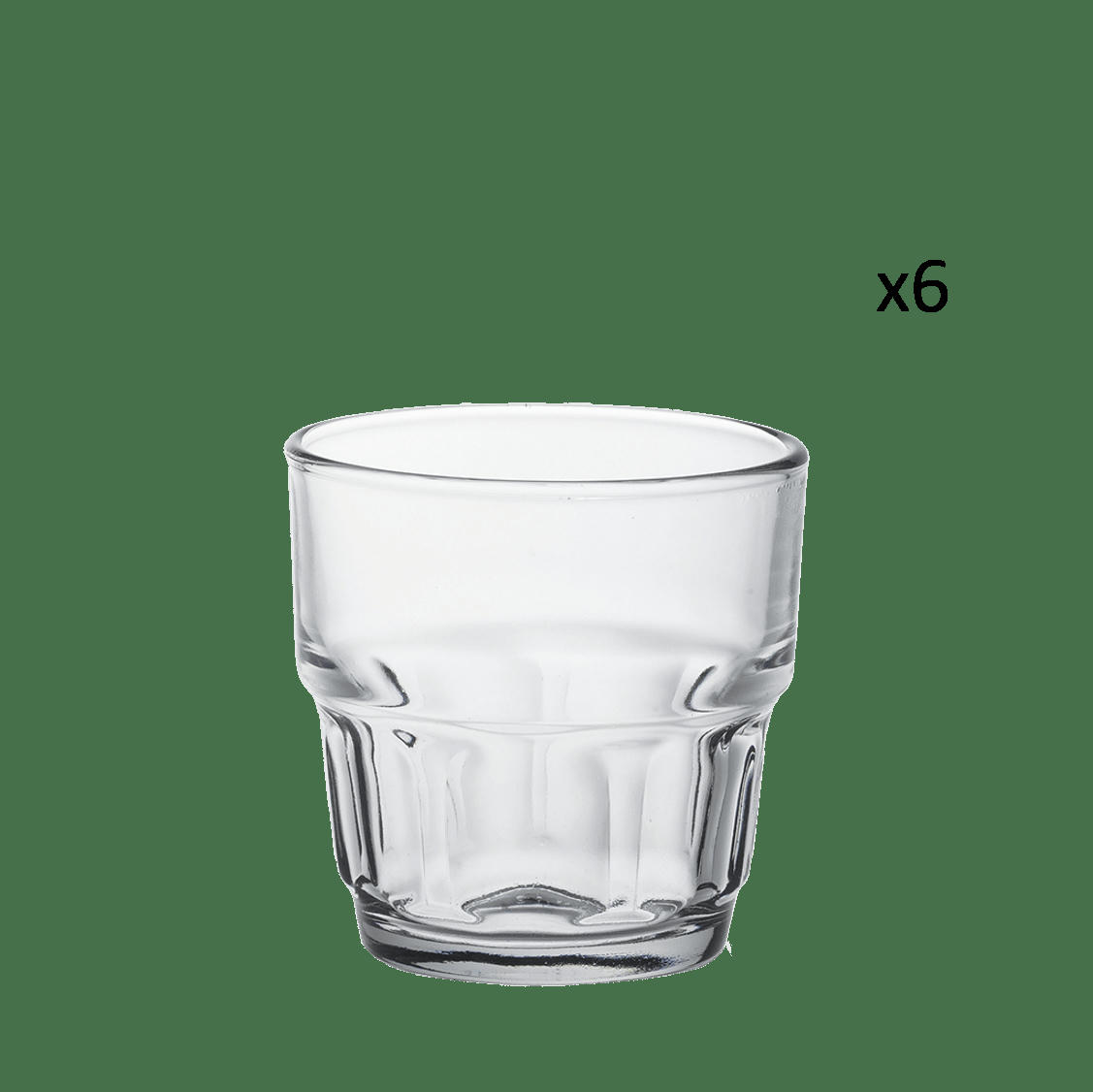 LOLA - Lot de 6 - Verre à eau empilable en verre résistant 16 cl transparent
