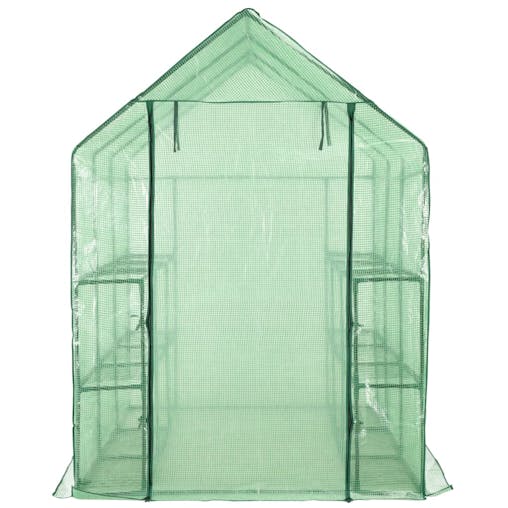 NNEVL Walk-in Greenhouse with 12 Shelves Steel 143x214x196 cm