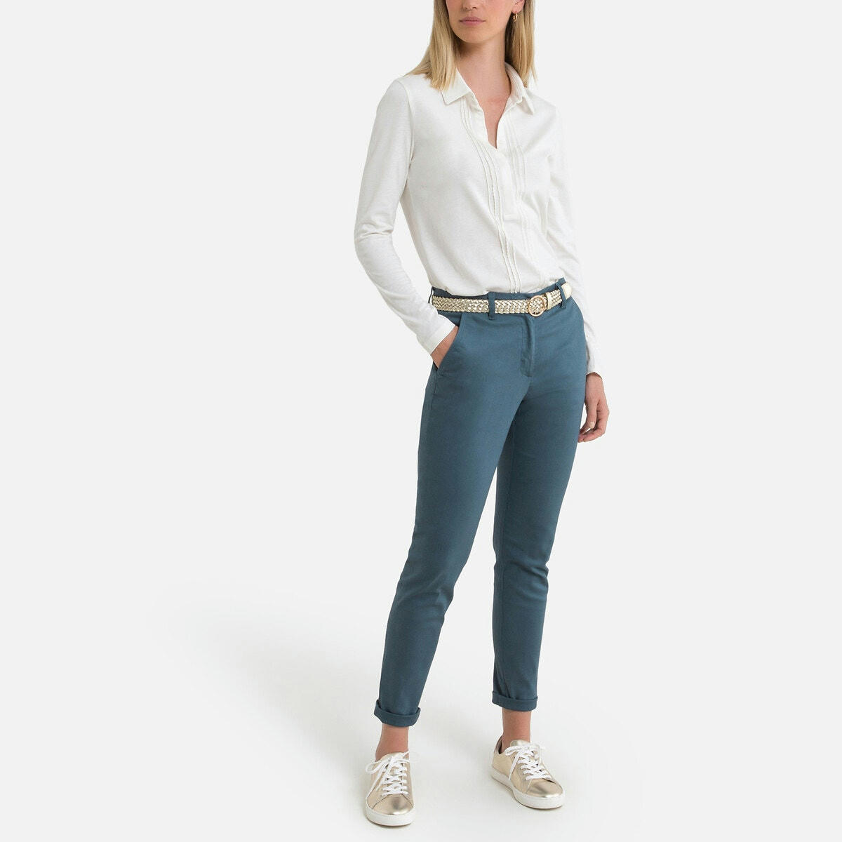 T-shirt col polo, manches longues