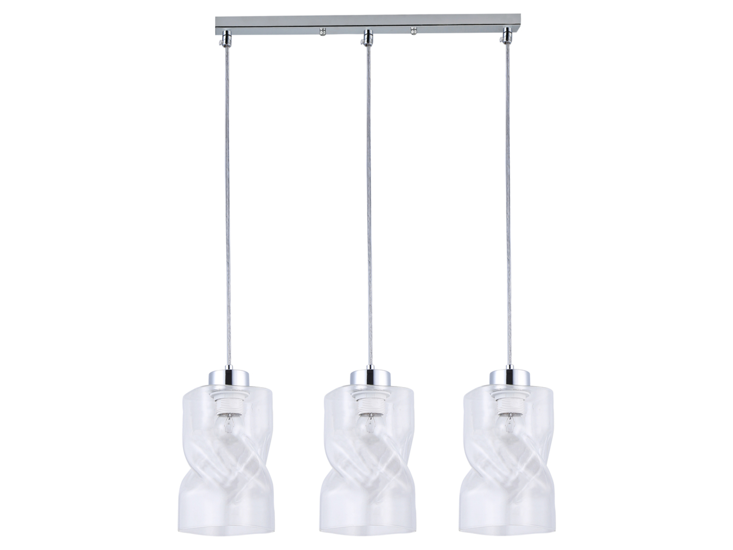 Lampa wisząca Larvik 3-punktowa stalowa srebrna