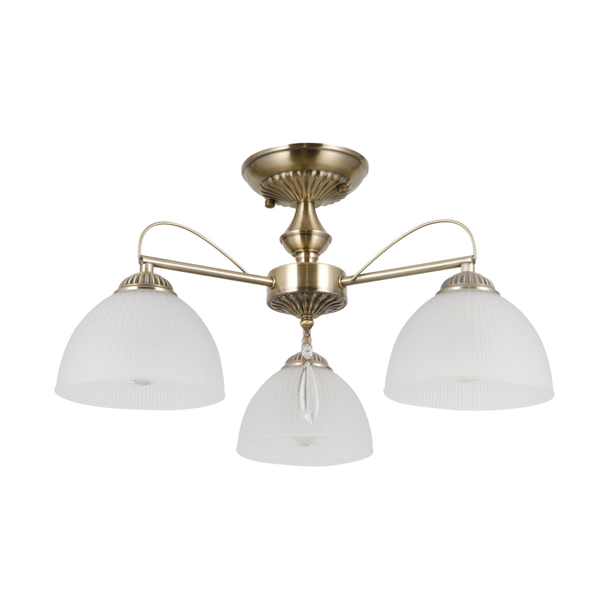 Lampa sufitowa antyczny mosiądz MORETI 3xE27x40W wym: 27x50x50 cm Italux