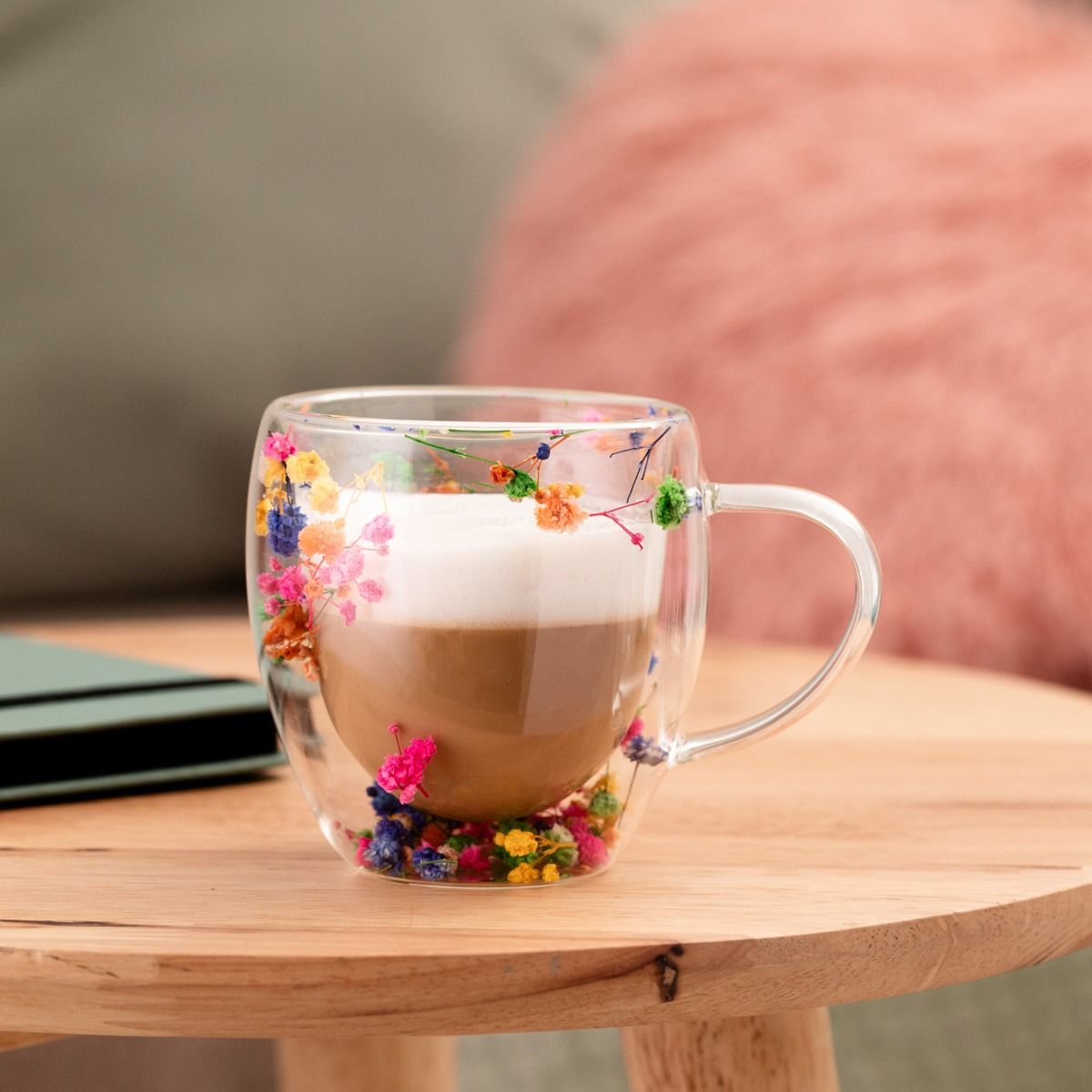 Szklanka SECO z podwójną ścianką i kwiatami niska 0,25 l