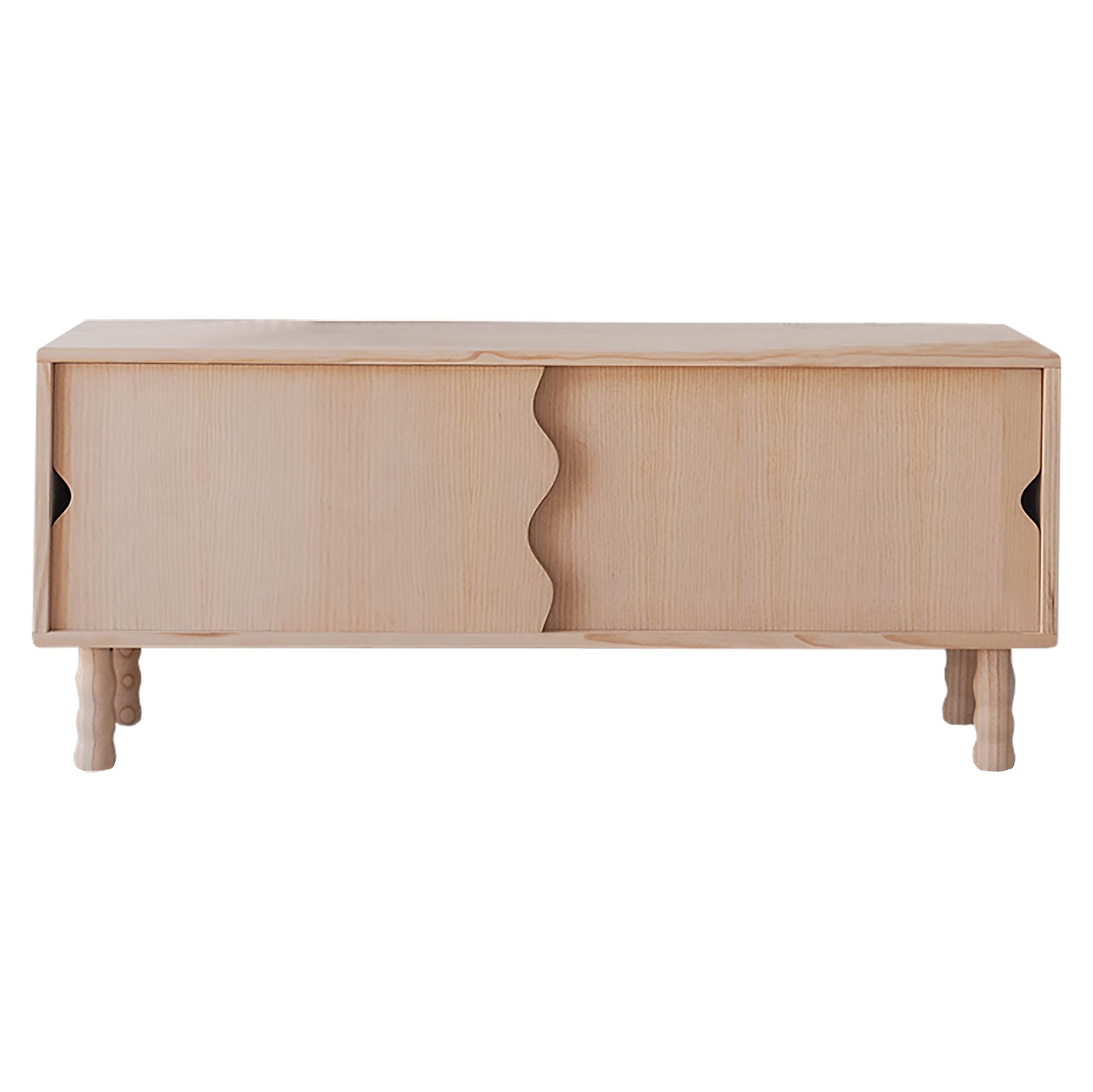 Naan Furniture TV-meubel Moreta van massief natuurlijk hout - 120 cm - Ongelakt