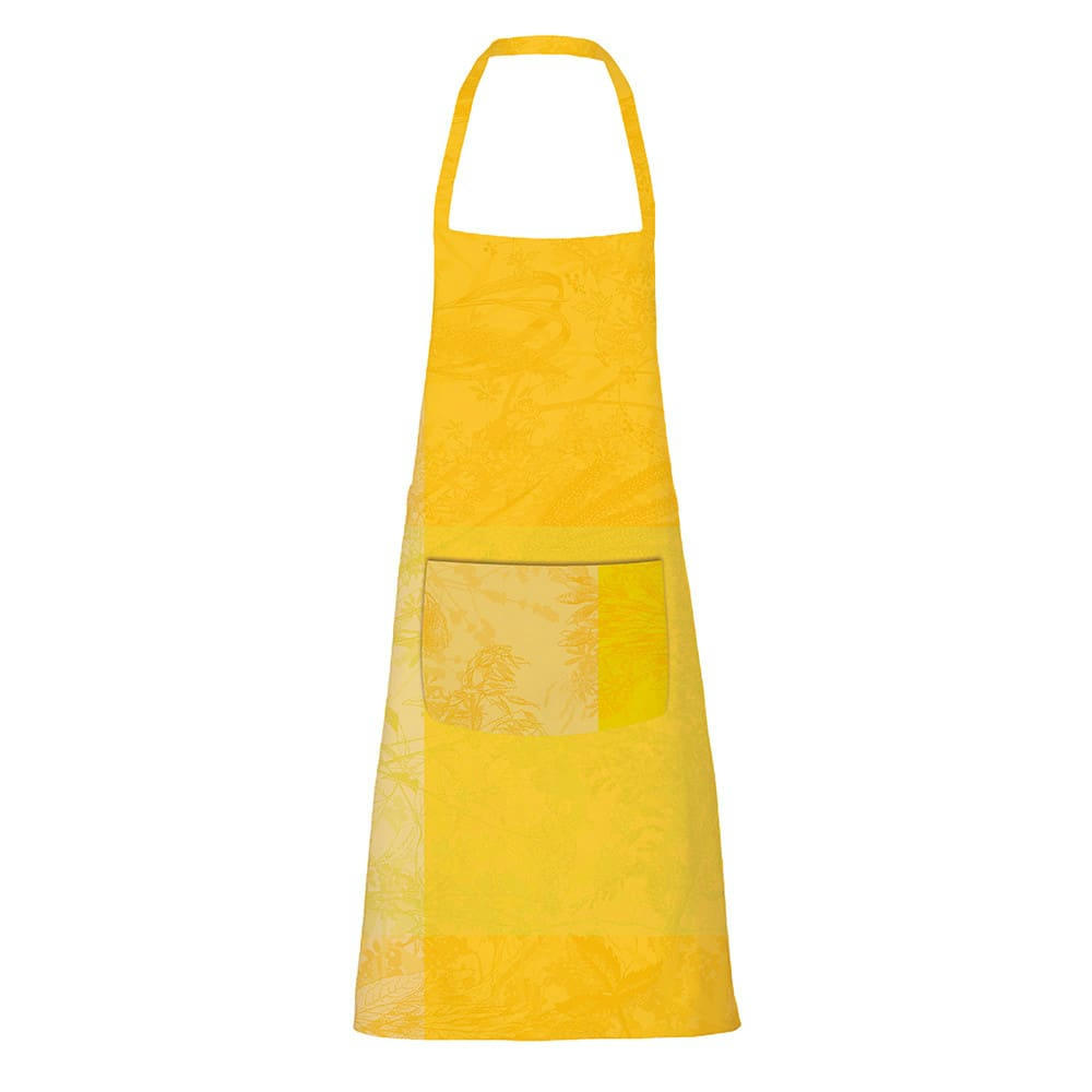 MILLE ESPRIT JARDIN SOLAIRE - Tablier enduit imperméable pur coton jaune 75x85