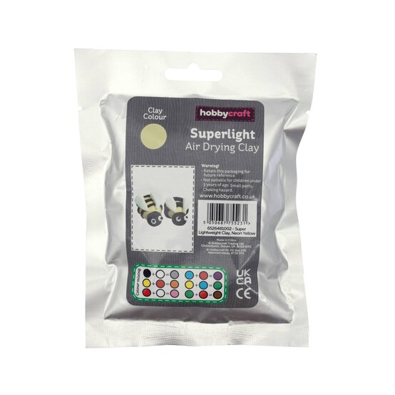 Neon Yellow Superlight Air Drying Clay 30g