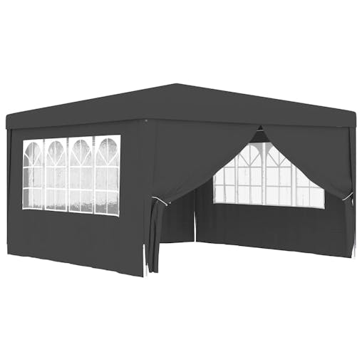 NNEVL Professional Party Tent with Side Walls 4x4 m Anthracite 90 g/m&sup2;
