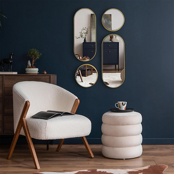 Lot de 4 miroirs ronds et ovales