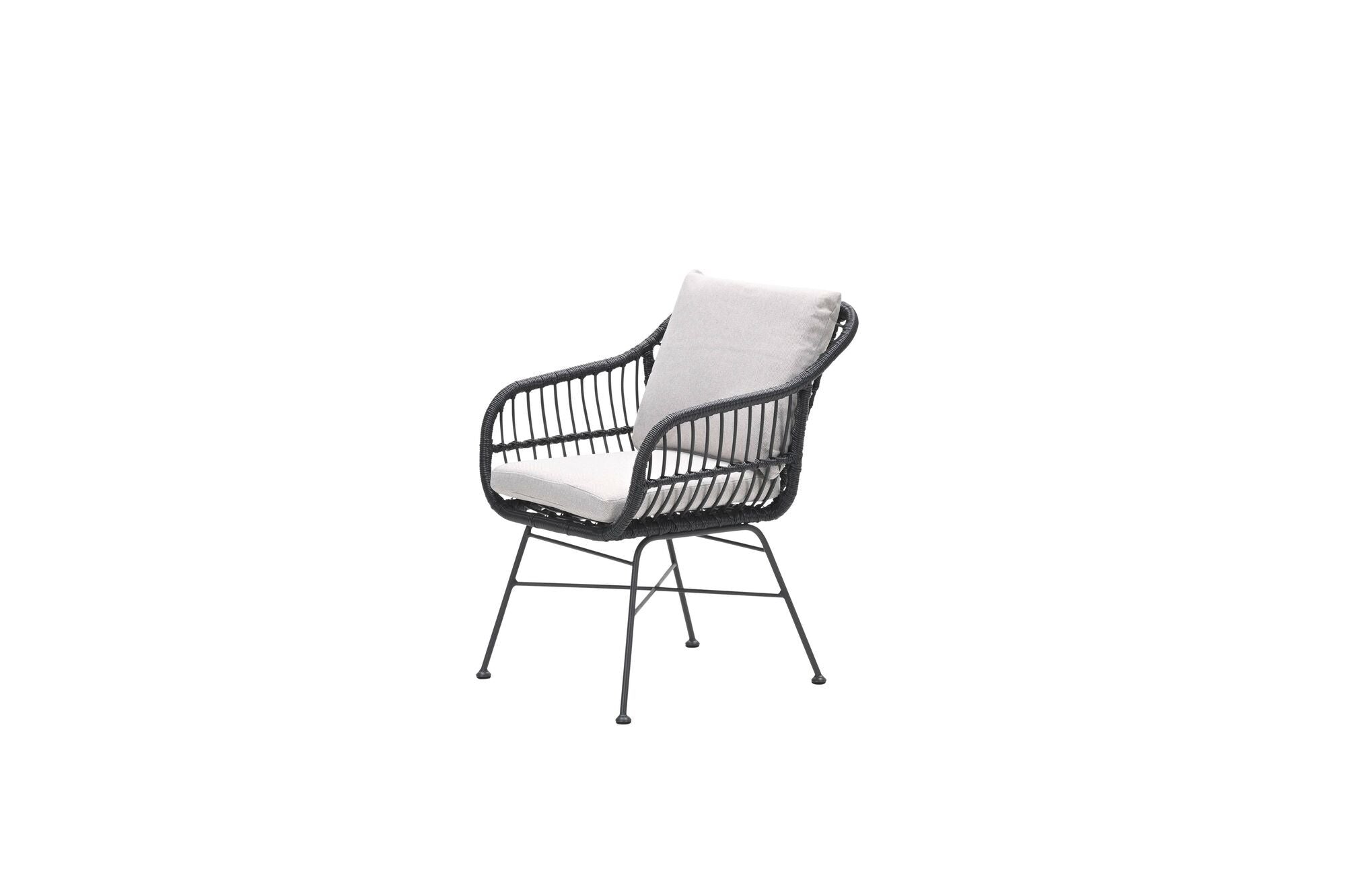 Margriet dining fauteuil- carbon black - zwart -desert sand