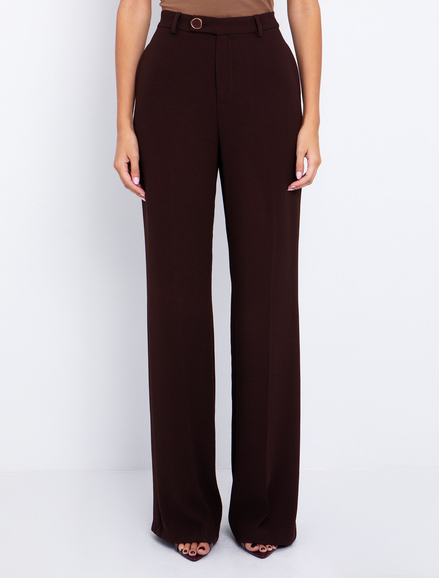 Straight-leg κρεπ παντελόνι