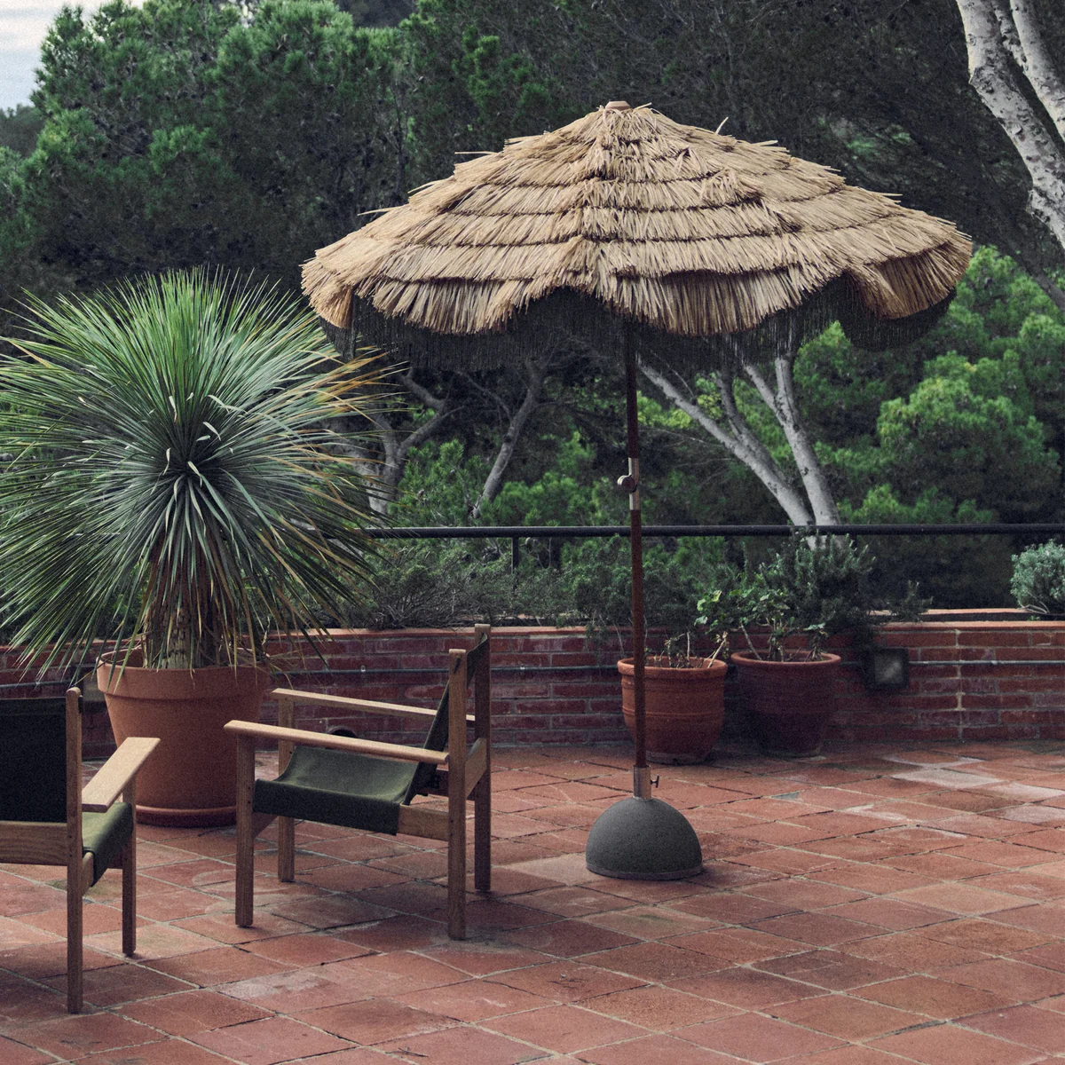 HKliving - Serengeti Sonnenschirm, Ø 192 cm, natur