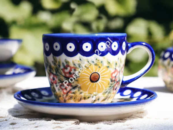 Filiżanka ze spodkiem 0,22 L / 14 cm Bolesławiec - Rajska Łąka