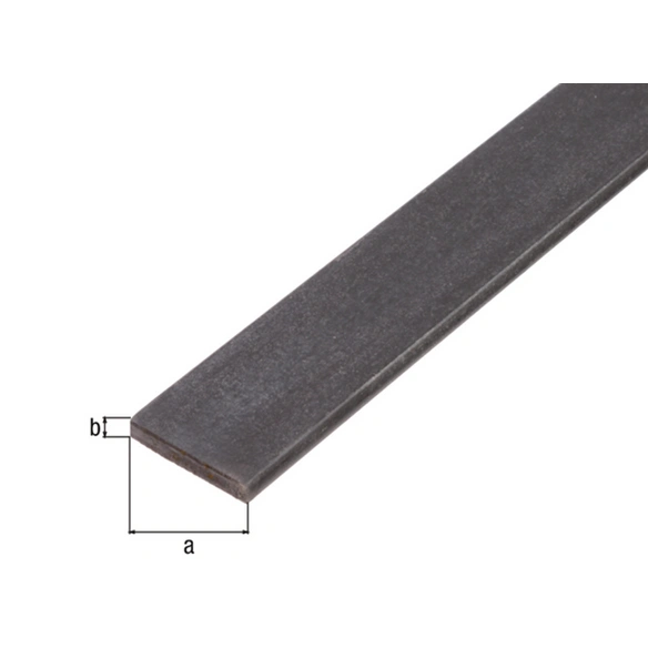 Flachstange, LxBxH: 1000 x 15 x 5 mm, grau