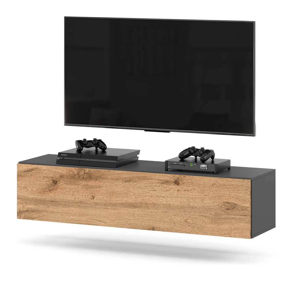 Szafka rtv wisząca 140cm loft pojemna pod tv salon na dotyk