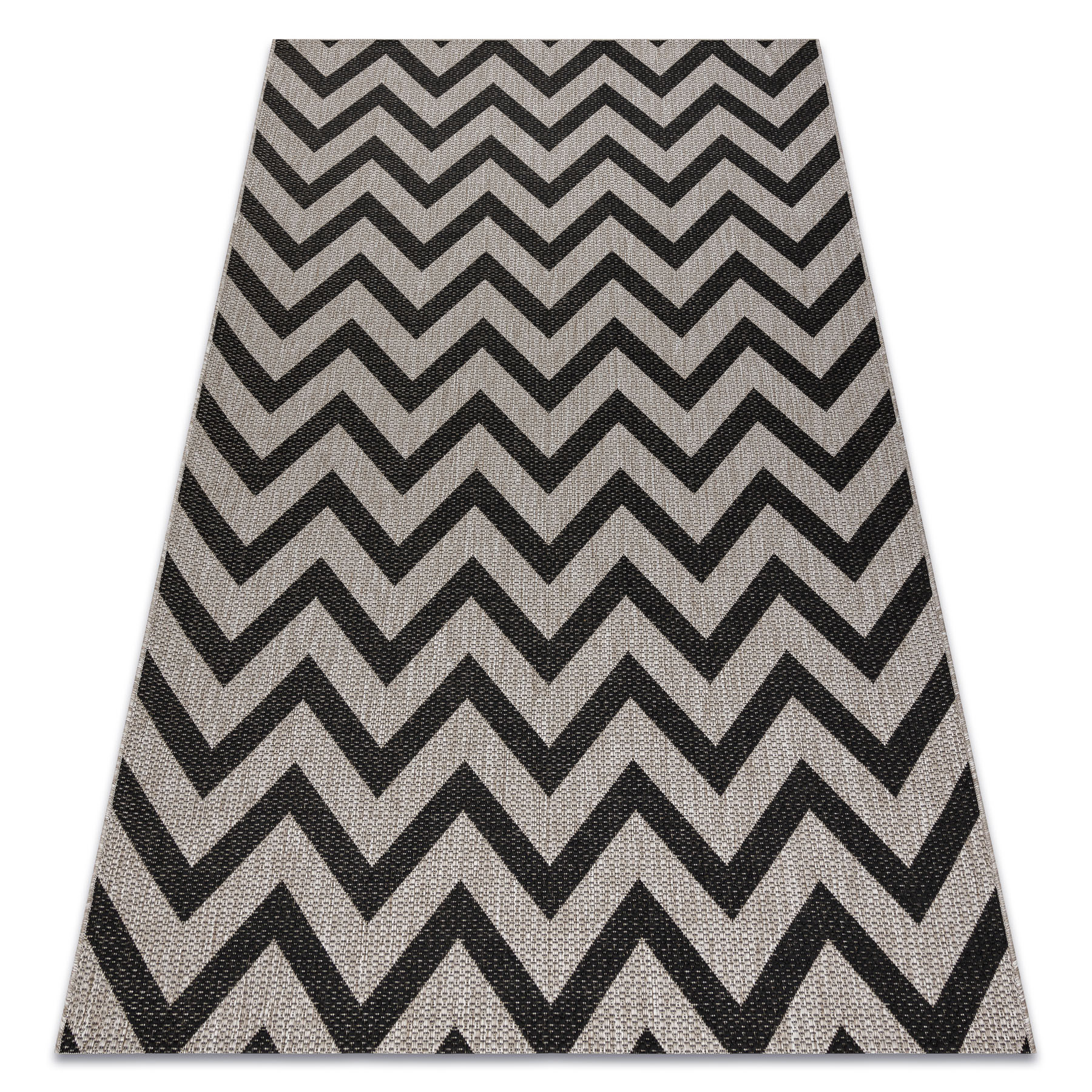 DYWAN SZNURKOWY SIZAL FLOORLUX 20340 silver / black ZYGZAK 60x110 cm