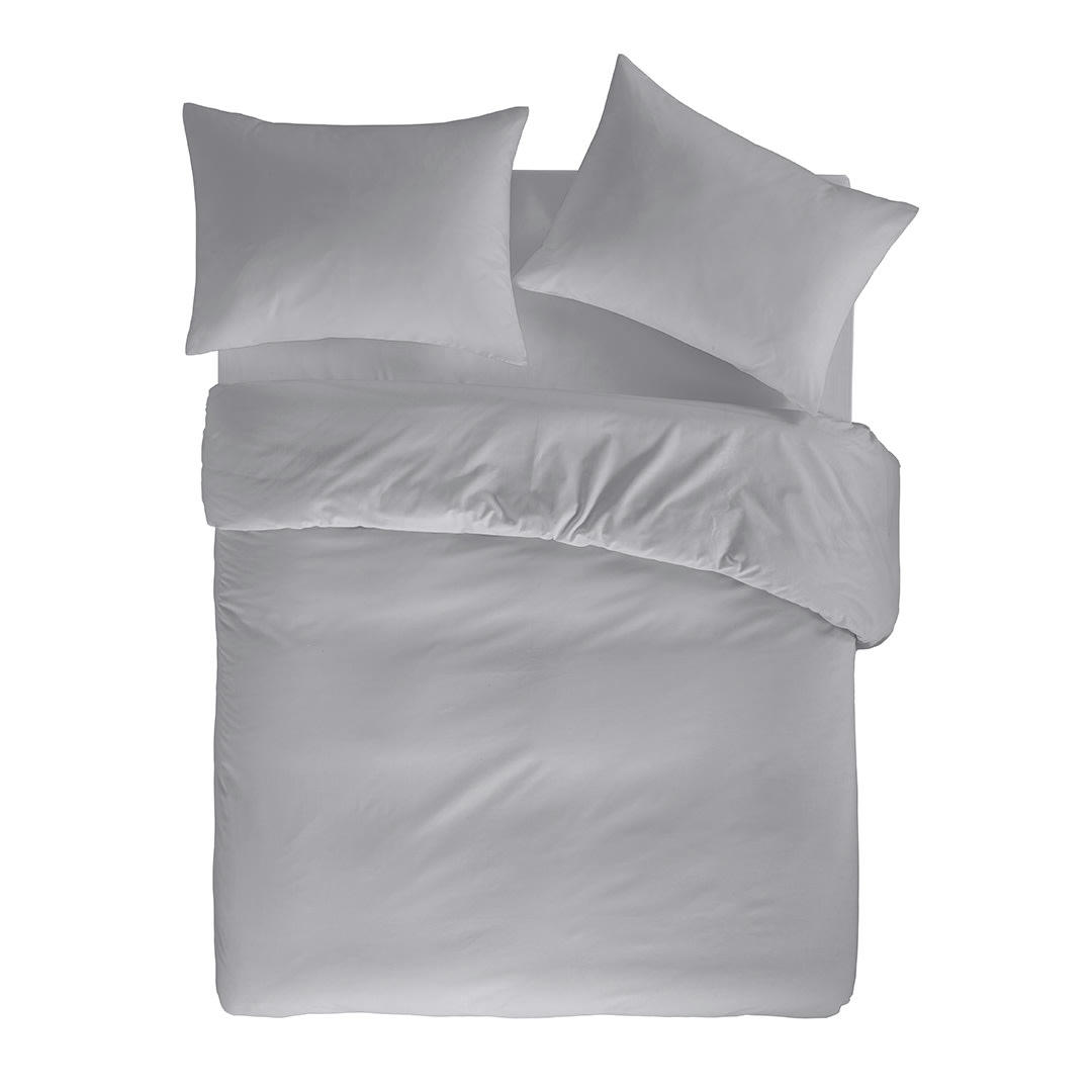 PURE HDC - Housse de couette en percale de coton 200x200 cm gris